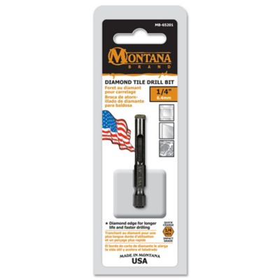 Montana Brand Tools 1/4 in. Diamond Tile Drill Bit, Black Oxide Finish