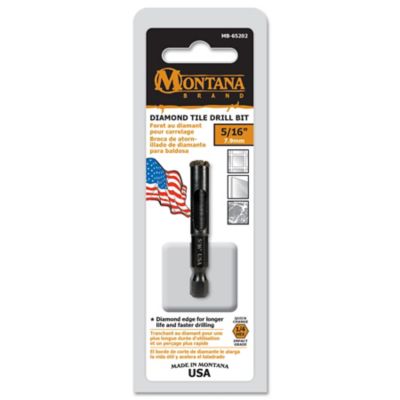 Montana Brand Tools 5/16 in. Diamond Tile Drill Bit, Black Oxide Finish