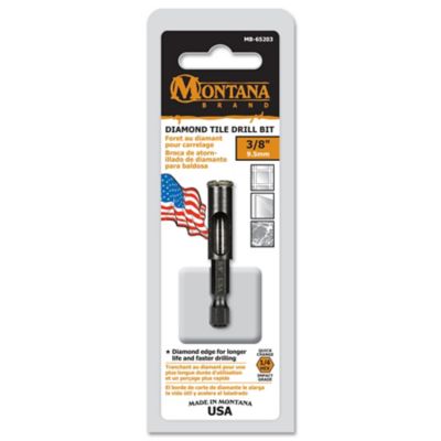 Montana Brand Tools 3/8 in. Diamond Tile Drill Bit, Black Oxide Finish