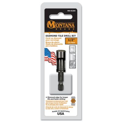 Montana Brand Tools 1/2 in. Diamond Tile Drill Bit, Black Oxide Finish