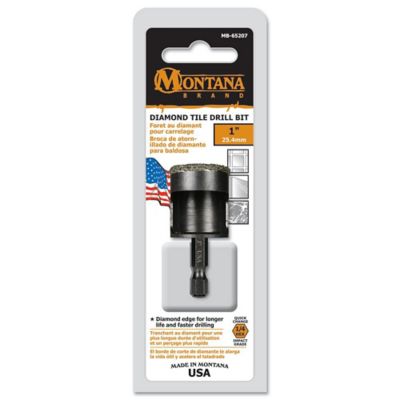 Montana Brand Tools 1 in. Diamond Tile Drill Bit, Black Oxide Finish