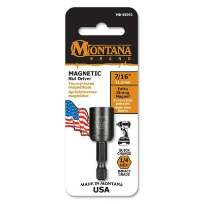 Montana Brand Tools 7/16 in. Standard Magnetic Nut Driver, 1/4 in. Hex Shank