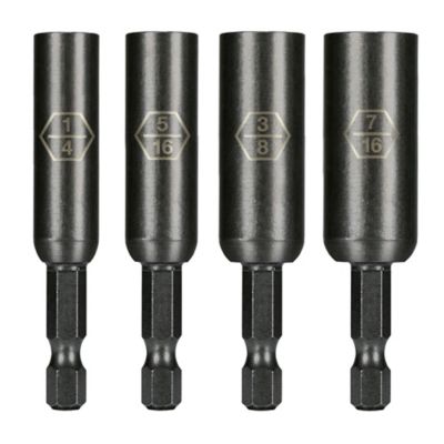 Image showing  Assorted Standard Extended Magnetic Nut Driver Set, 1/4 in. Hex Shank, 4 pc.