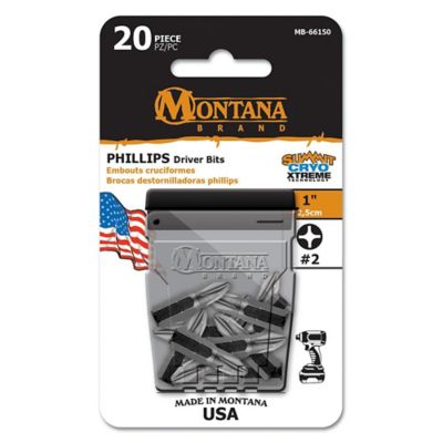 Montana Brand Tools #2 Phillips x 1 in. Driver Bits in Vest Box, 20 pc.