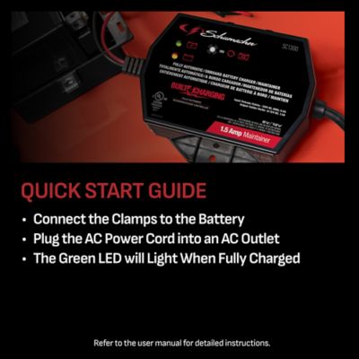 Image showing  1.5A 6/12V Mountable Battery Charger/Maintainer, 120V AC Input Voltage, 0.4A Input Current