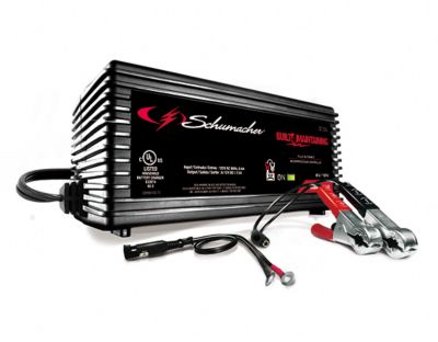 Schumacher 1.5A 6/12V Battery Charger/Maintainer, Rugged Case, 120V AC Input Voltage, 0.4A Input Current