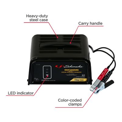 Image showing  6/2A 6/12V Battery Charger, 120V AC Input Voltage, 2.2A Input Current