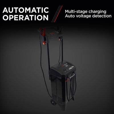 Image showing  250A 12/24V Wheeled Battery Charger and Jump Starter, 40A and 20A Boost Modes