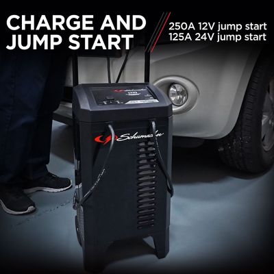 Image showing  250A 12/24V Wheeled Battery Charger and Jump Starter, 40A and 20A Boost Modes