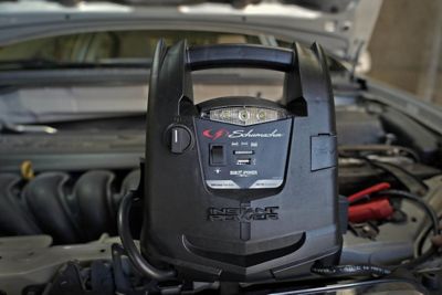 Image showing  1,000A Peak Portable Power Jump Starter with Air Compressor, 9.63 in. x 10.88 in. x 10.5 in.