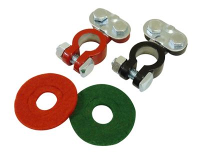 Schumacher Top Post Washers and Top Terminals, Coated, Color Coded with Terminal Washers, Pair