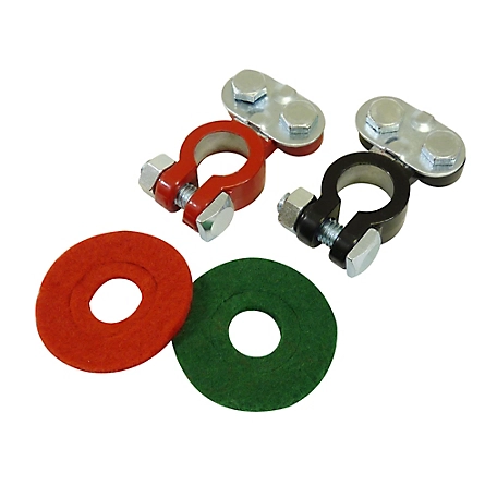 Schumacher Top Post Washers and Top Terminals, Coated, Color Coded with Terminal Washers, Pair