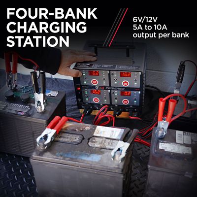 Image showing 5 th Schumacher DSR Professional Grade Four Bank Battery Charging Station, 3 in 1, 6V/12V Fully Automatic