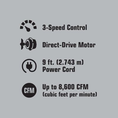 Image showing  30 in. 3-Speed Indoor Wall-Mounted Oscillating Fan