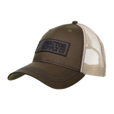 Tractor Supply Unisex Adult Mesh Back Trucker Hat with Rubber Logo Patch, Olive