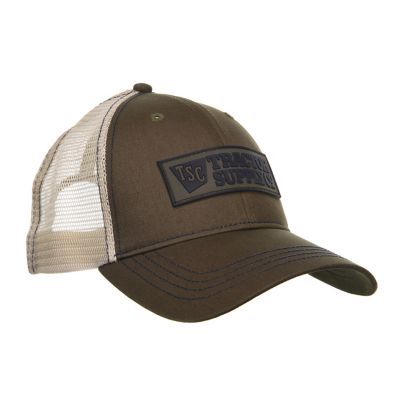 Image showing  Unisex Adult Rubber Logo Patch Mesh Back Trucker Hat, Olive
