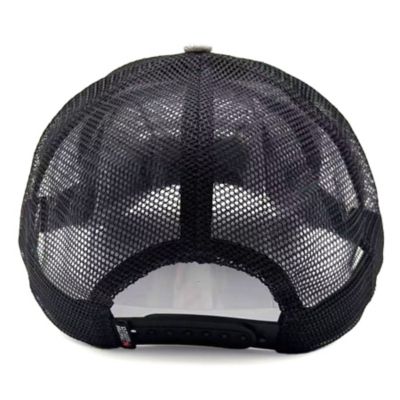 Image showing  Unisex Adult Faux Leather Logo Patch Mesh Back Trucker Cap