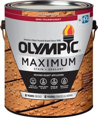 Olympic 1 gal. Semi-Transparent Maximum Stain & Sealant, Cedar