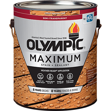 Olympic 1 gal. Semi-Transparent Maximum Stain & Sealant, Cedar