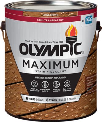 Olympic 1 gal. Semi-Transparent Maximum Stain & Sealant, Clove Brown