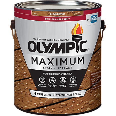 Olympic 1 gal. Semi-Transparent Maximum Stain & Sealant, Clove Brown