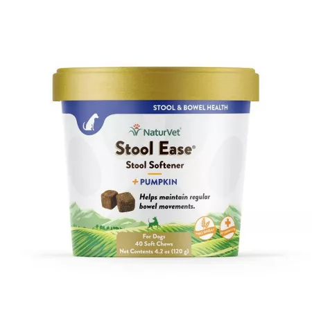 NaturVet Ease Stool Soft Chew for Dogs Wheat Free 40 ct 1036382 Dog Digestion Supplements