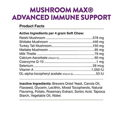 Image showing  Mushroom Max Advanced Immune Support Soft Chews for Dogs and Cats