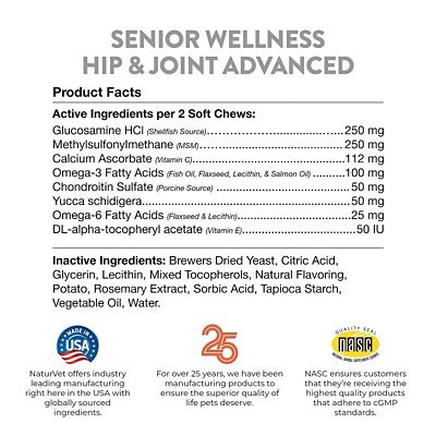 Image showing  Senior Hip and Joint Plus Omegas Advanced Formula Soft Chews for Dogs, 120 ct.