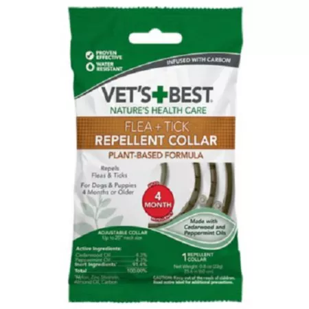 Vet's Best Flea and Tick Collar for Dogs 4 Month Protection Dog Flea & Tick Collars