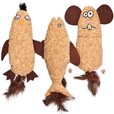 Ethical Pet Assorted Hug-n-Kick Corki with Nip Cat Toys, 8 in.