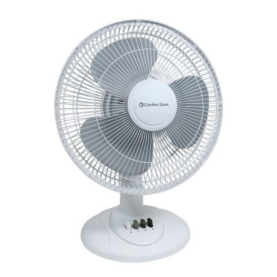 Comfort Zone 12 In Oscillating Table Fan 3 Speed Output Cz121wt At Tractor Supply Co