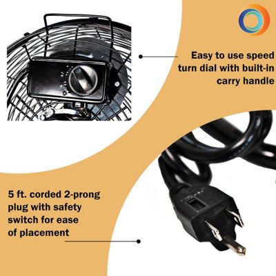 Comfort Zone 12 In Cradle Floor Fan 3 Speed Settings Czhv12b At Tractor Supply Co