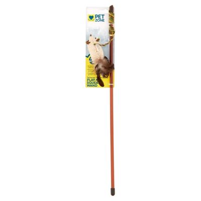 Pet Zone Play-N-Squeak Tether Teaser Wand Cat Toy
