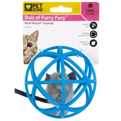 Pet Zone Ball of Furry Fury Play-N-Squeak Mouse Cat Toy