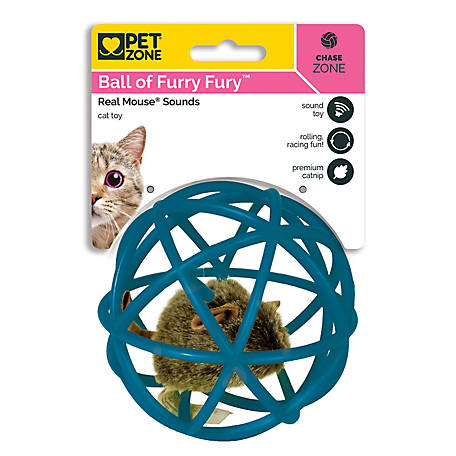 Pet Zone Ball of Furry Fury Play-N-Squeak Mouse Cat Toy