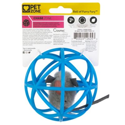 Image showing  Ball of Furry Fury Play-N-Squeak Catnip Mouse Cat Toy