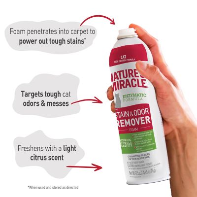 Image showing 5 th Nature's Miracle Cat Stain and Odor Remover, 17.5 oz. Foam Aerosol