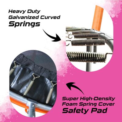 Image showing  Pumpkin-Shaped Outdoor Trampoline Set with Premium Top-Ring Frame Safety Enclosure, 10 ft., Orange