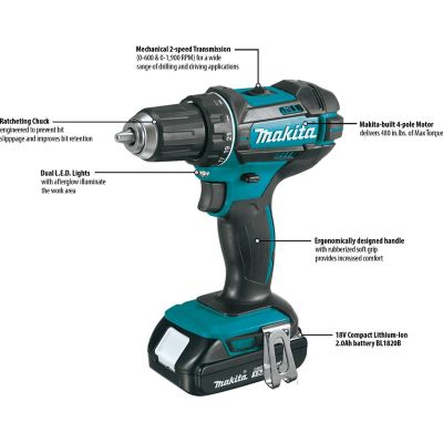 Image showing  Cordless 18V Lithium-Ion Compact Combo Kit with Makita Bag, 1.5Ah, 2 pc.