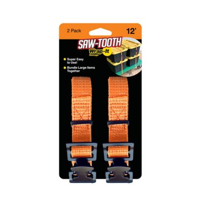 Wrap-It 12 ft. Storage Saw-Tooth Lashing Straps, 2-Pack -  102-ST-12OR