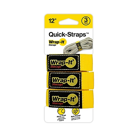 Wrap-It 12-in. Quick-Straps (3-Pack) Yellow