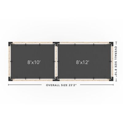 Image showing  8 ft. x 22 ft. Double Pergola Kit for 4x4 Wood Posts