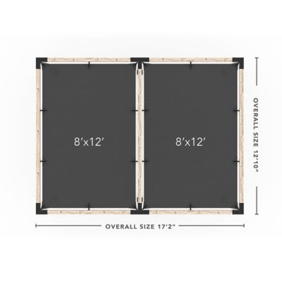 Image showing  12 ft. x 16 ft. Double Pergola Kit for 4x4 Wood Posts