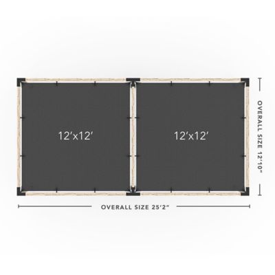 Image showing  12 ft. x 24 ft. Double Pergola Kit for 4x4 Wood Posts