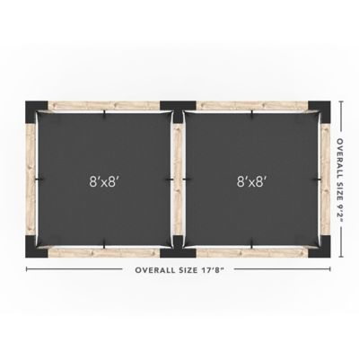 Image showing  8 ft. x 16 ft. Double Pergola Kit for 6x6 Wood Posts