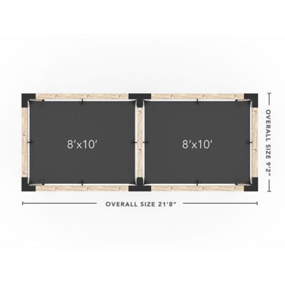 Image showing  8 ft. x 20 ft. Double Pergola Kit for 6x6 Wood Posts