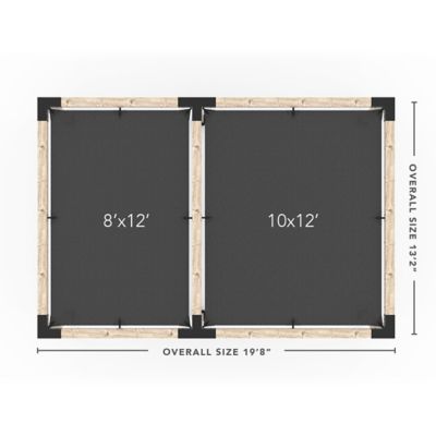 Image showing  12 ft. x 18 ft. Double Pergola Kit for 6x6 Wood Posts