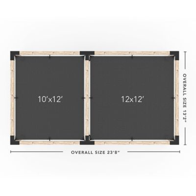 Image showing  12 ft. x 22 ft. Double Pergola Kit for 6x6 Wood Posts
