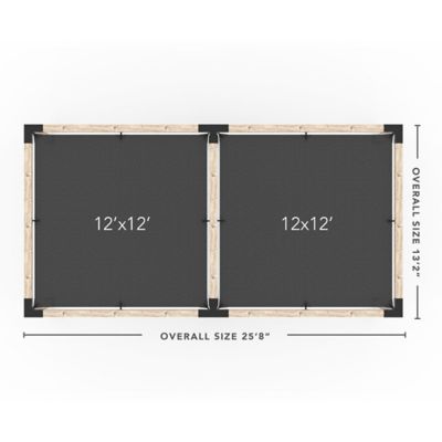 Image showing  12 ft. x 24 ft. Double Pergola Kit for 6x6 Wood Posts