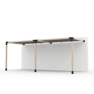 Toja Grid 8 ft. x 20 ft. Double Wall-Mount Pergola Kit for 4x4 Wood Posts